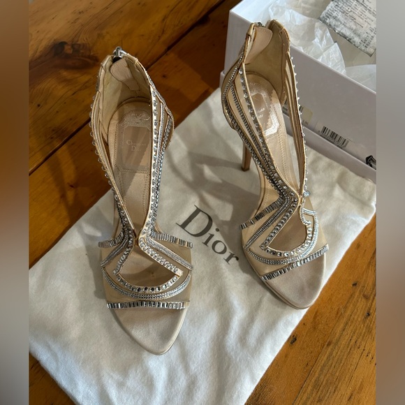Cristian Dior Sandals Mash Starlight Natural Beige Size 37 - Picture 1 of 14